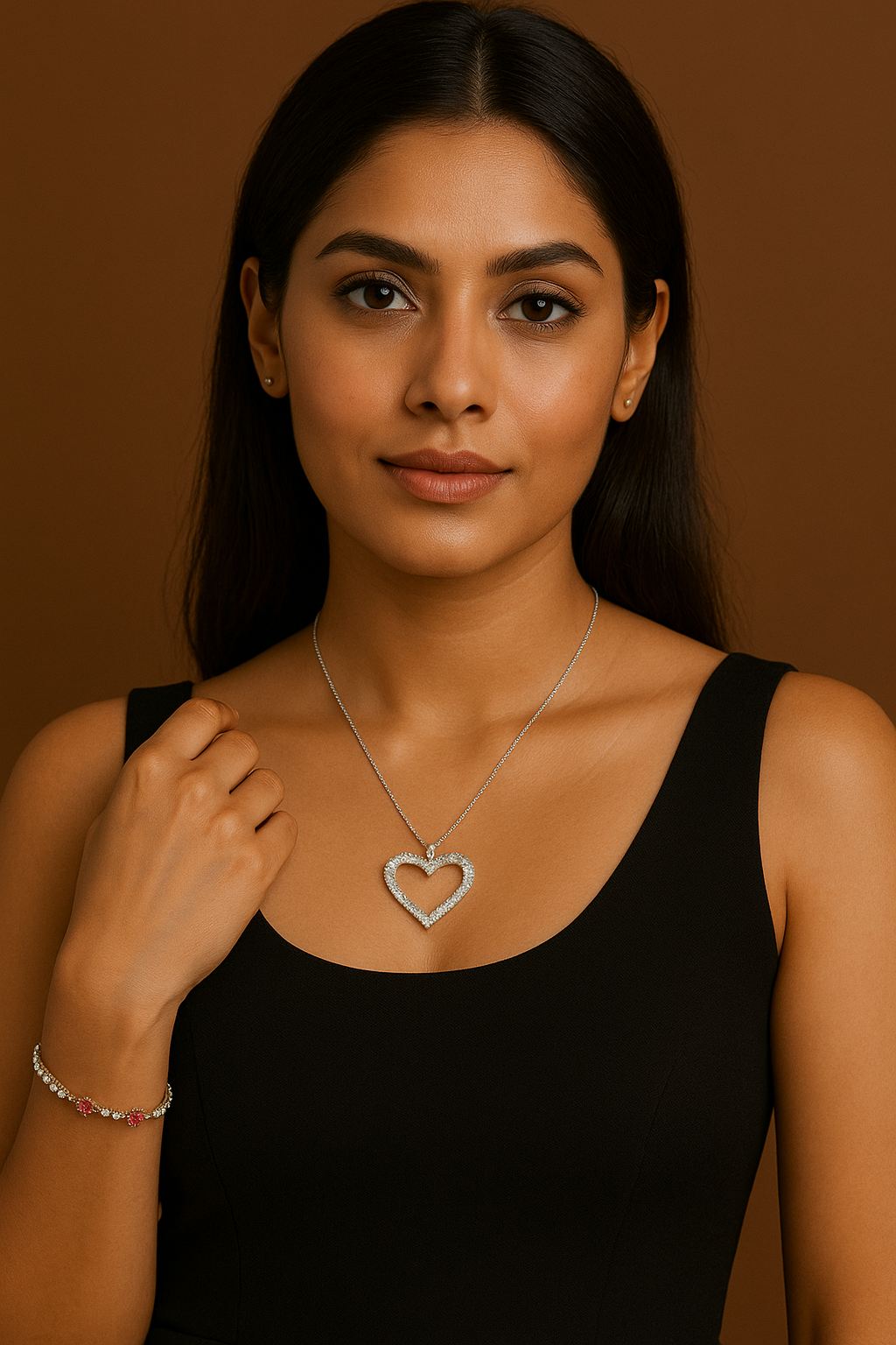 Iced Crystal Heart Necklace