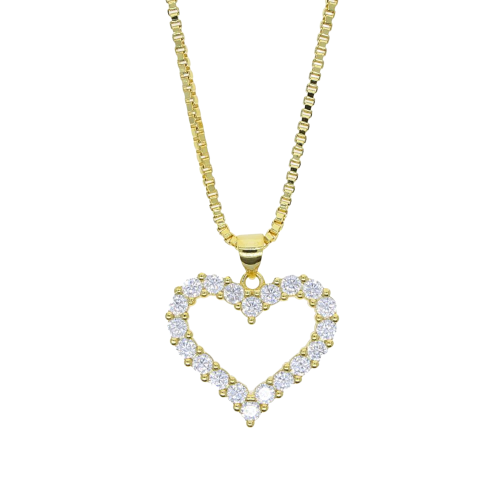 Iced Crystal Heart Necklace