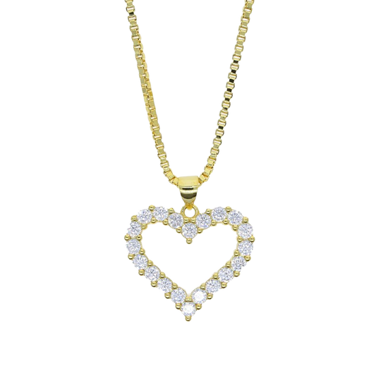 Iced Crystal Heart Necklace