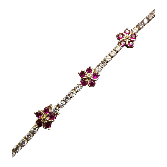 Flower Tennis Bracelet
