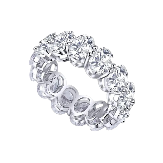 Oval Silver Zirconia Ring