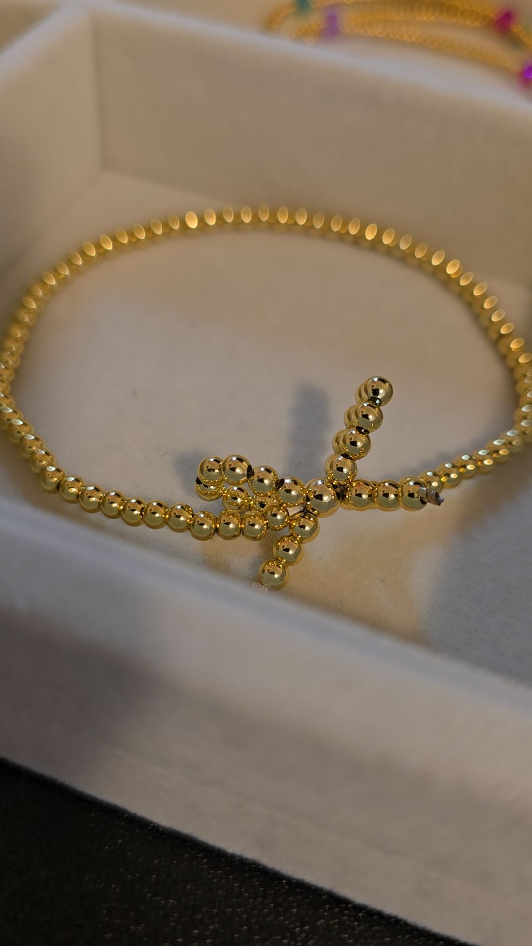 Beaded Golden Bow