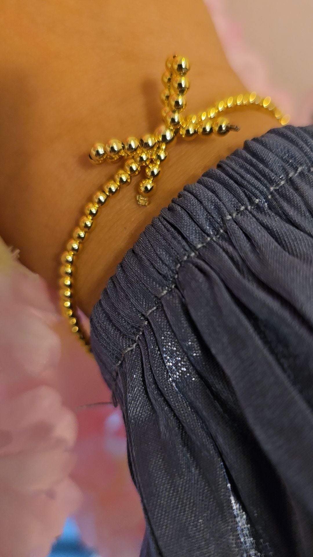 Beaded Golden Bow